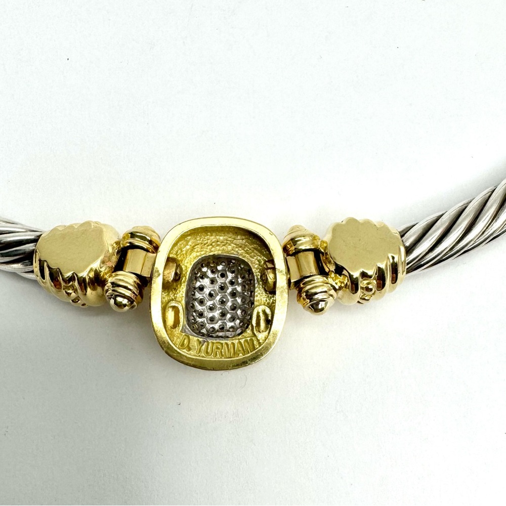 David Yurman Albion Statement Cable Necklace With Diamonds and 18k Gold - Picture 10 of 10